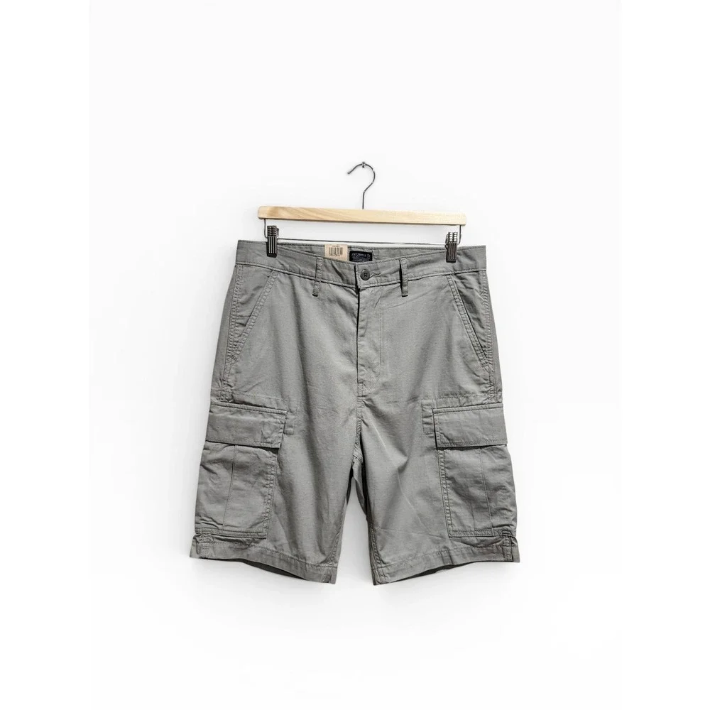Nwt Levis Mens Carrier Cargo Shorts Grey‎ Ripstop Loose Fit Size 32